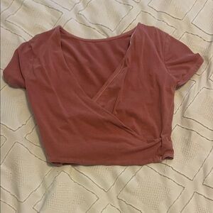 Aeropostale Dusty Pink Wrap Crop Top